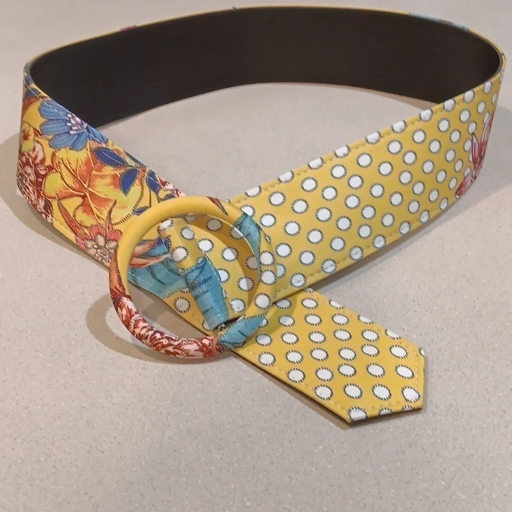 Yellow Floral Dotted Belt